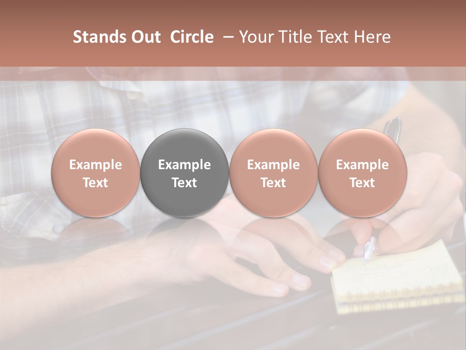 A Man Writing On A Piece Of Paper With A Pen PowerPoint Template