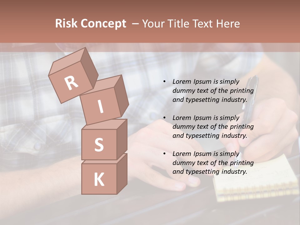 A Man Writing On A Piece Of Paper With A Pen PowerPoint Template