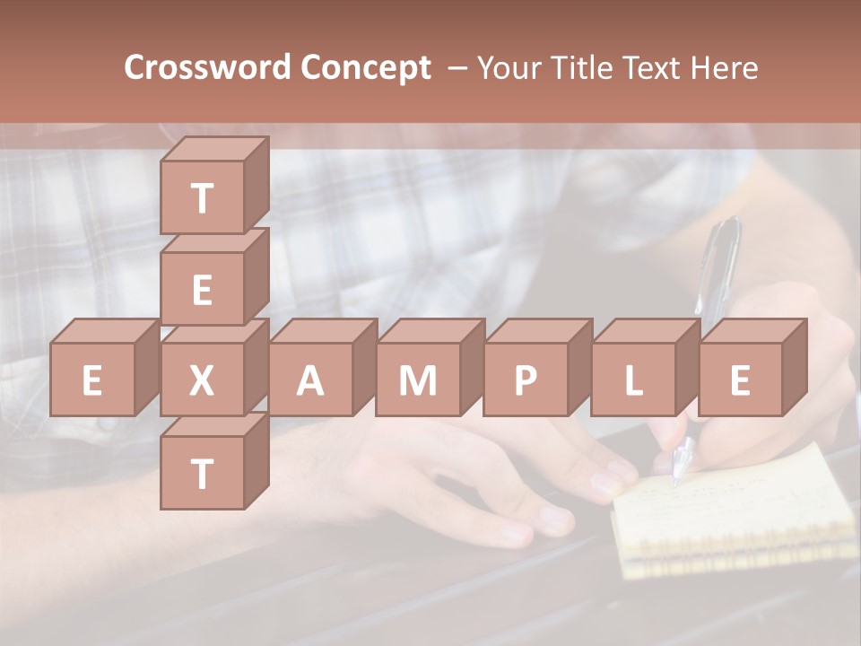 A Man Writing On A Piece Of Paper With A Pen PowerPoint Template