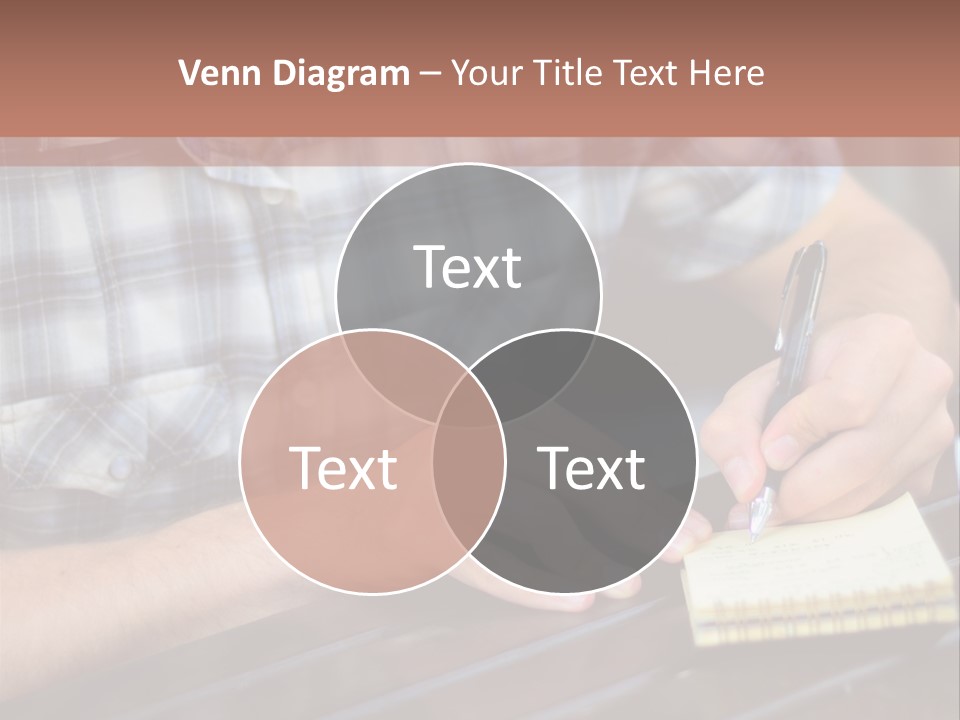 A Man Writing On A Piece Of Paper With A Pen PowerPoint Template