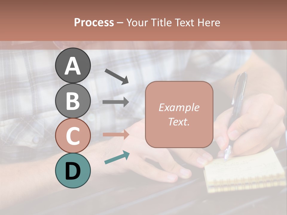 A Man Writing On A Piece Of Paper With A Pen PowerPoint Template