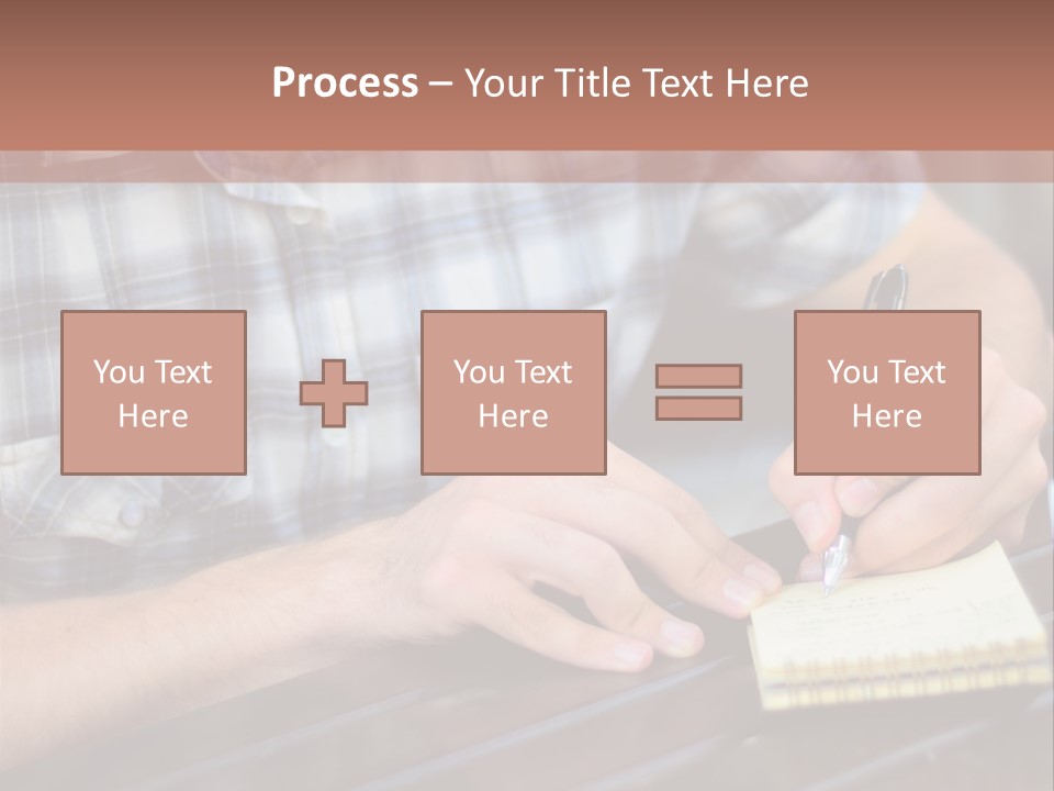 A Man Writing On A Piece Of Paper With A Pen PowerPoint Template