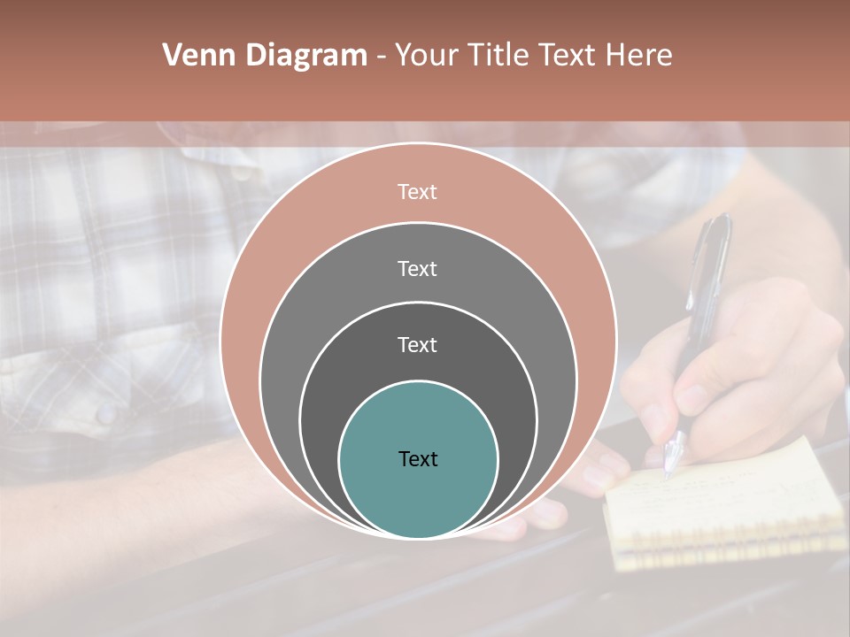 A Man Writing On A Piece Of Paper With A Pen PowerPoint Template