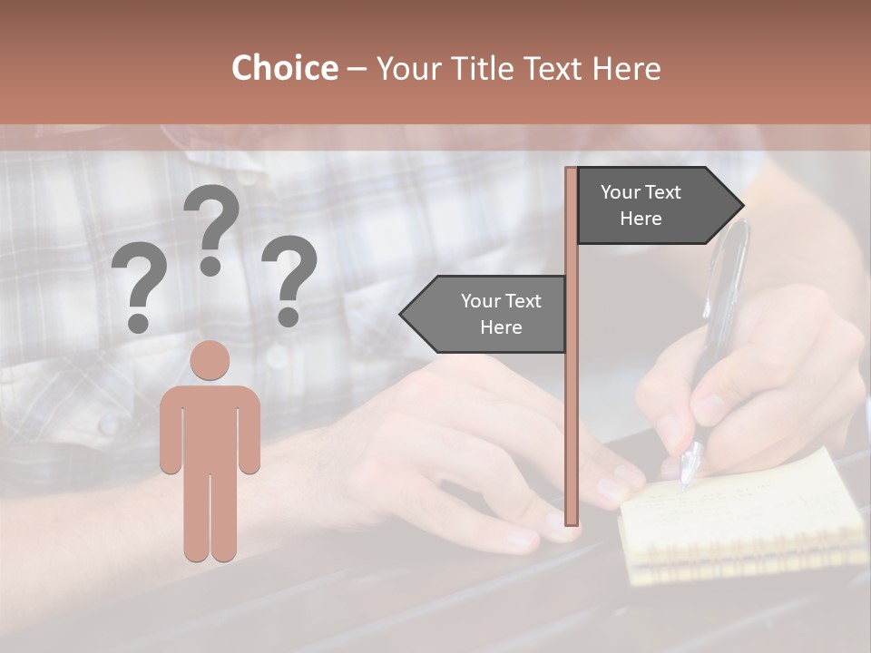 A Man Writing On A Piece Of Paper With A Pen PowerPoint Template