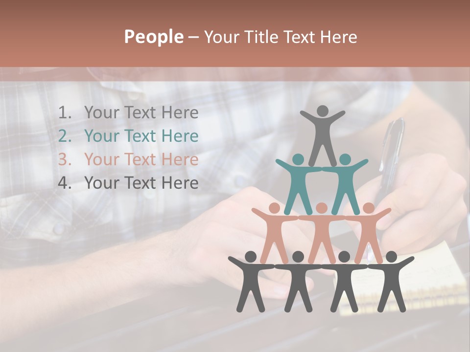 A Man Writing On A Piece Of Paper With A Pen PowerPoint Template