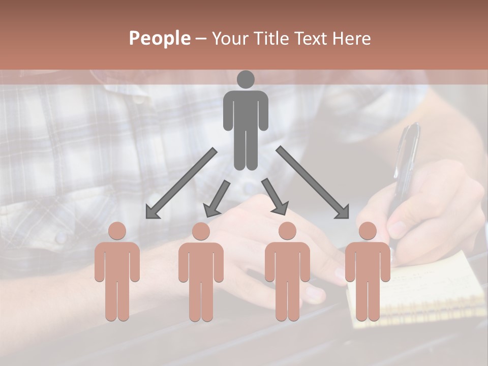 A Man Writing On A Piece Of Paper With A Pen PowerPoint Template