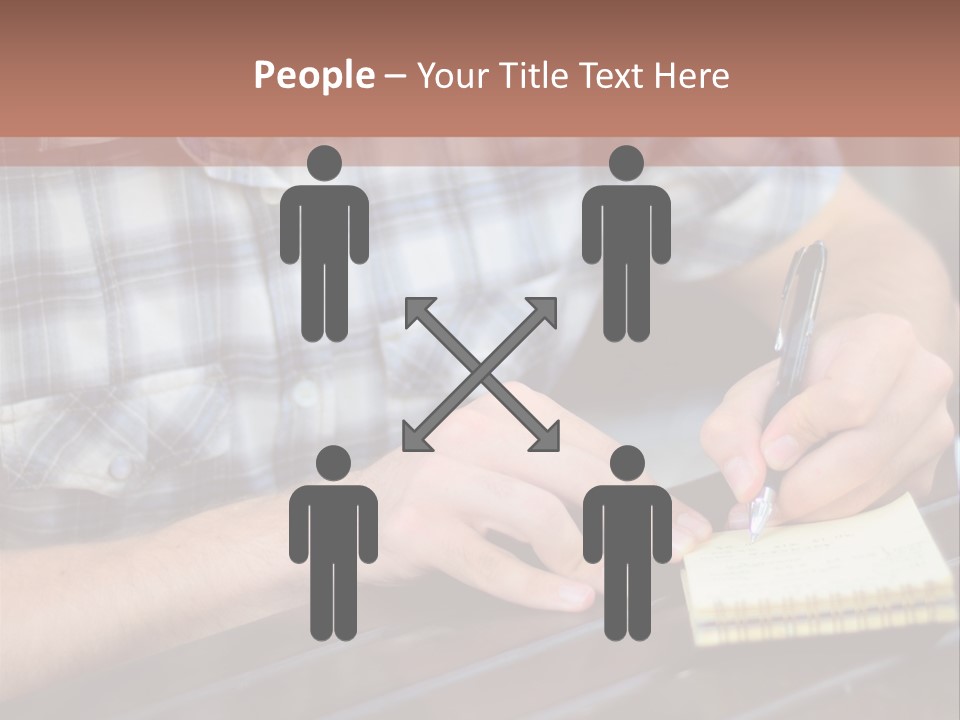 A Man Writing On A Piece Of Paper With A Pen PowerPoint Template