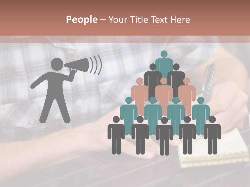 A Man Writing On A Piece Of Paper With A Pen PowerPoint Template