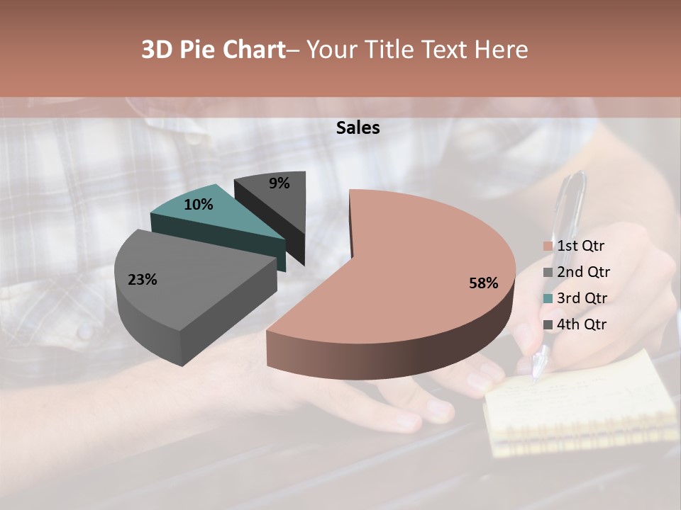 A Man Writing On A Piece Of Paper With A Pen PowerPoint Template
