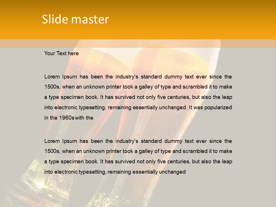 Two Glasses Of Beer On A Table With A Black Background PowerPoint Template