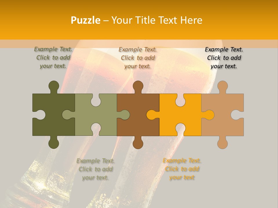 Two Glasses Of Beer On A Table With A Black Background PowerPoint Template