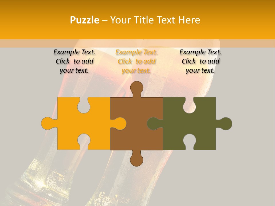 Two Glasses Of Beer On A Table With A Black Background PowerPoint Template