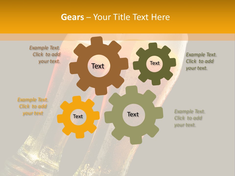 Two Glasses Of Beer On A Table With A Black Background PowerPoint Template