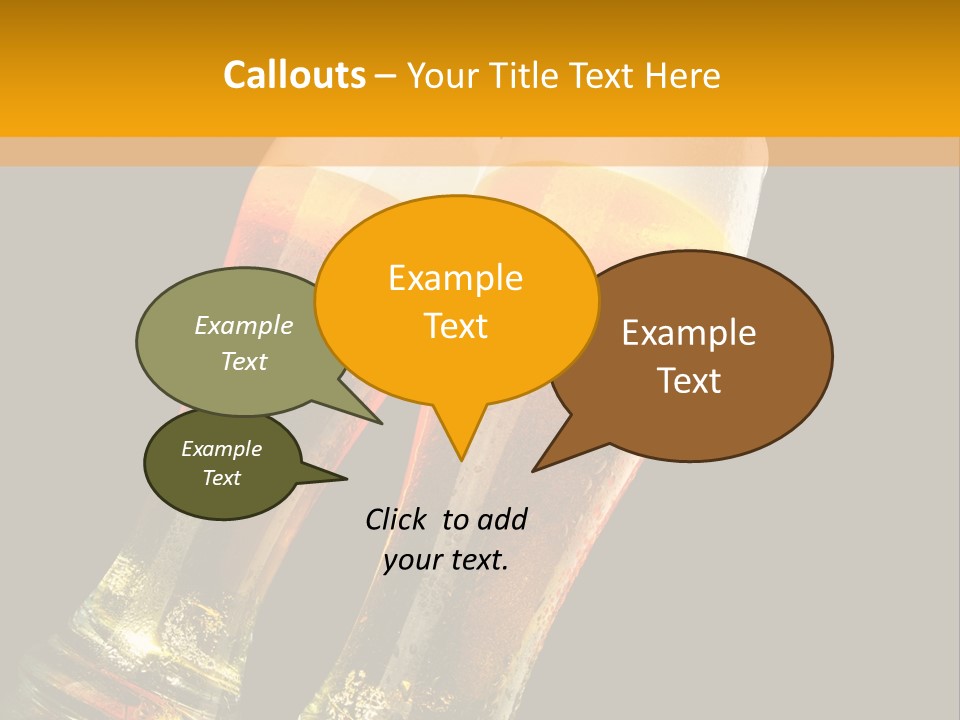 Two Glasses Of Beer On A Table With A Black Background PowerPoint Template