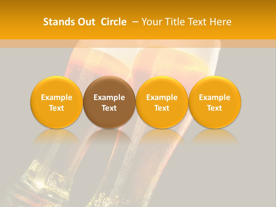 Two Glasses Of Beer On A Table With A Black Background PowerPoint Template