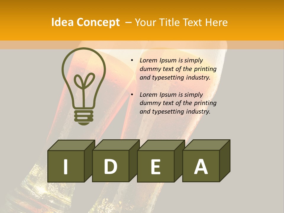 Two Glasses Of Beer On A Table With A Black Background PowerPoint Template