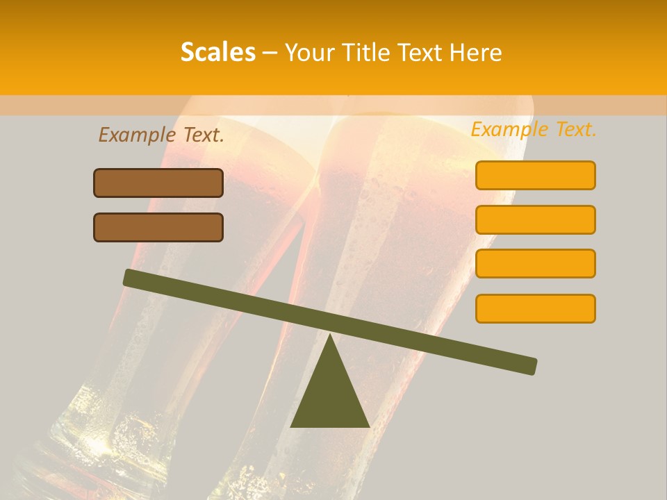 Two Glasses Of Beer On A Table With A Black Background PowerPoint Template