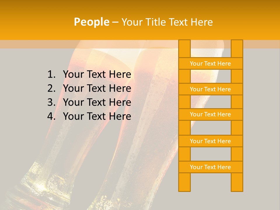 Two Glasses Of Beer On A Table With A Black Background PowerPoint Template