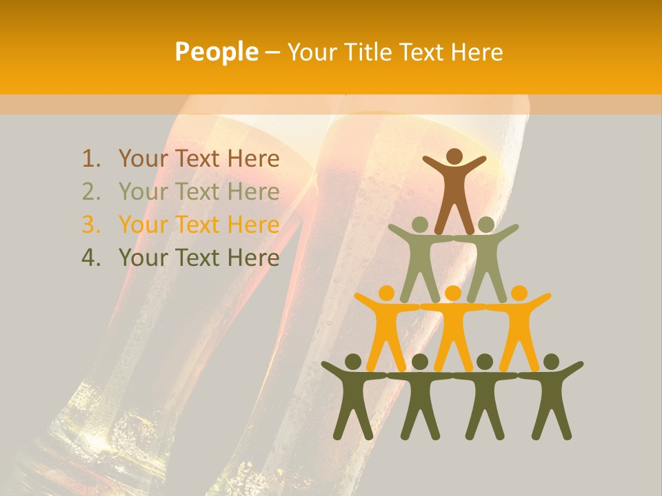 Two Glasses Of Beer On A Table With A Black Background PowerPoint Template