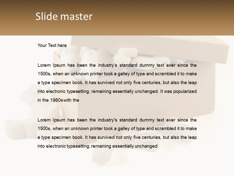 A Box Filled With White Marshmallows On Top Of A Table PowerPoint Template