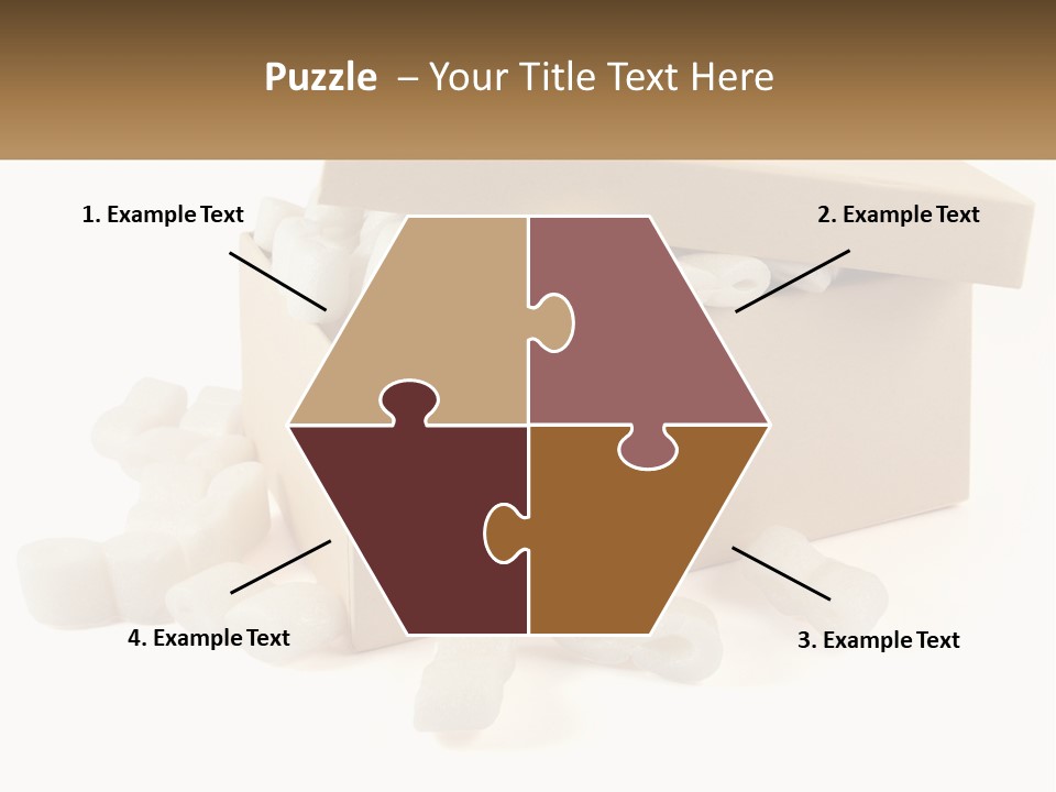 A Box Filled With White Marshmallows On Top Of A Table PowerPoint Template