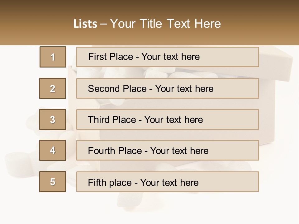A Box Filled With White Marshmallows On Top Of A Table PowerPoint Template