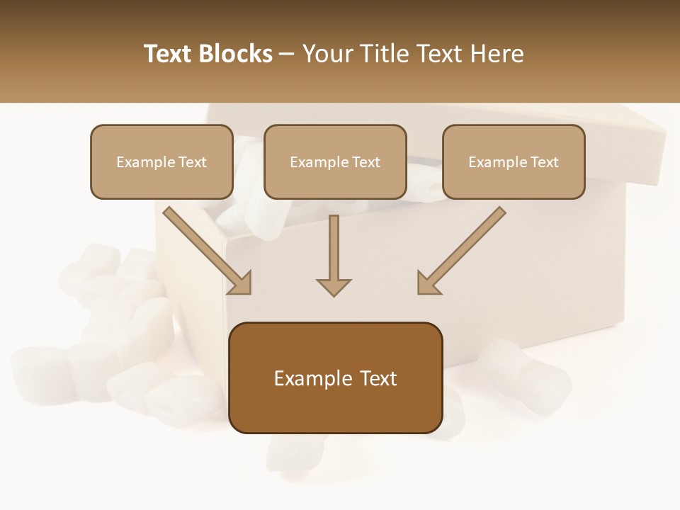 A Box Filled With White Marshmallows On Top Of A Table PowerPoint Template