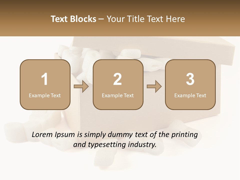 A Box Filled With White Marshmallows On Top Of A Table PowerPoint Template