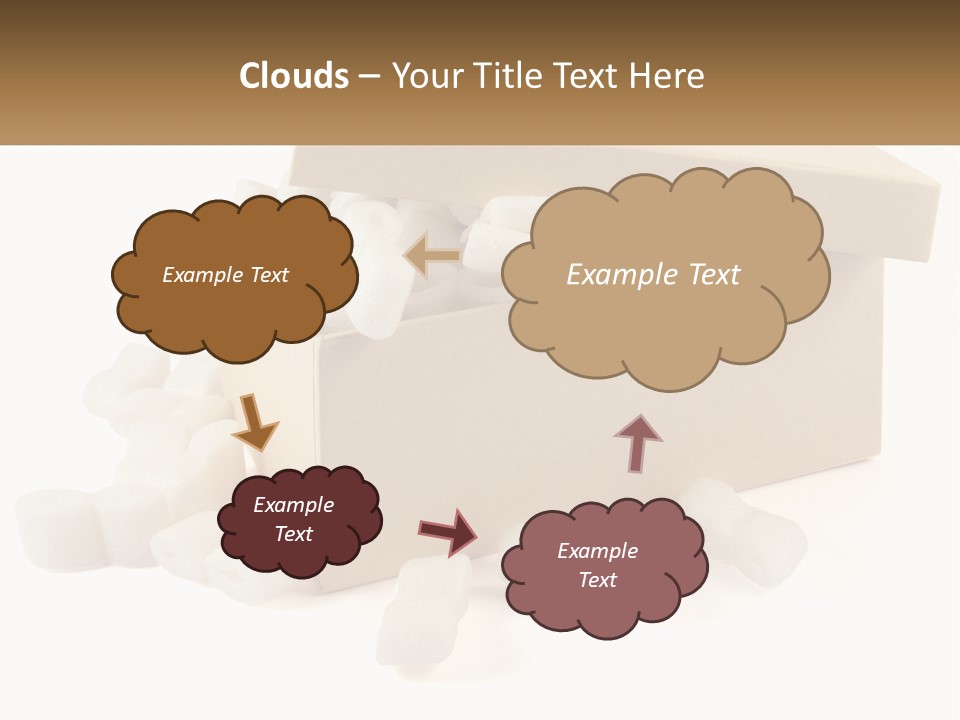 A Box Filled With White Marshmallows On Top Of A Table PowerPoint Template