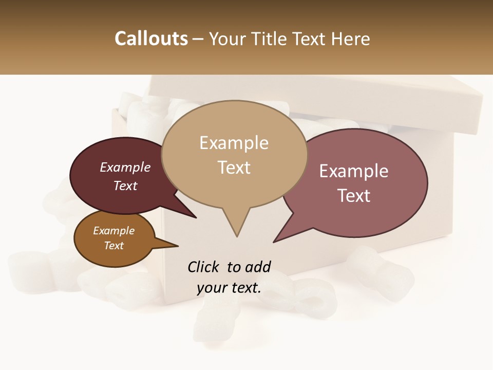 A Box Filled With White Marshmallows On Top Of A Table PowerPoint Template