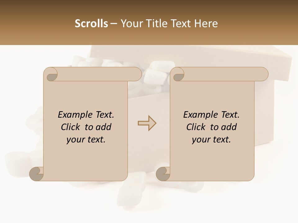 A Box Filled With White Marshmallows On Top Of A Table PowerPoint Template