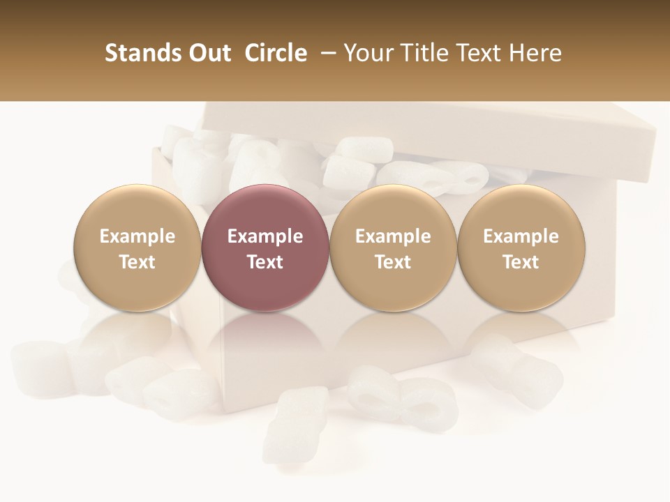 A Box Filled With White Marshmallows On Top Of A Table PowerPoint Template