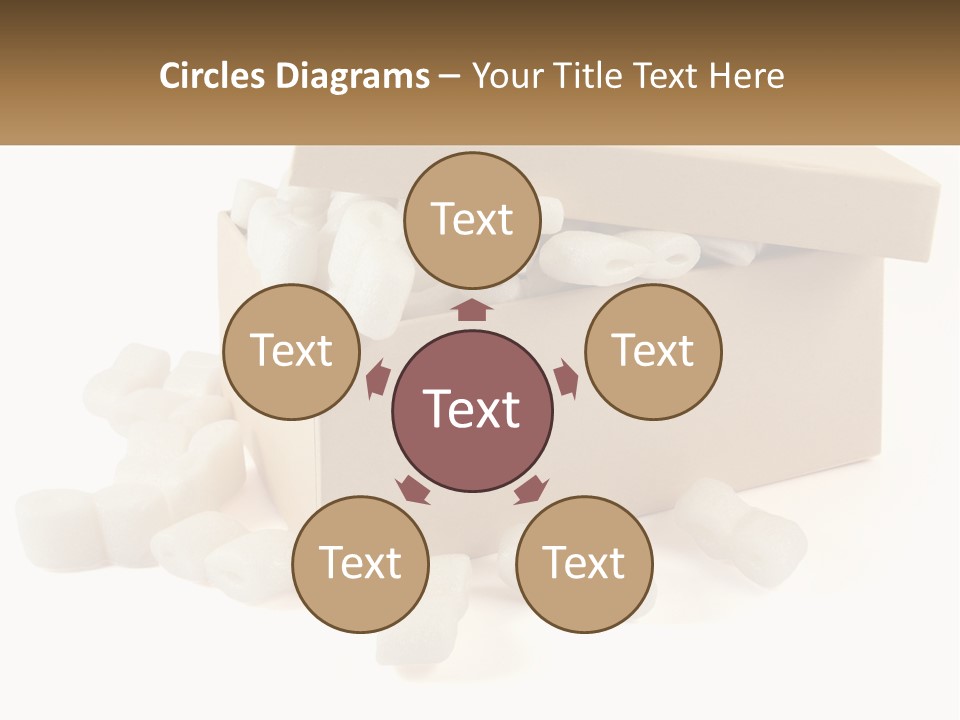 A Box Filled With White Marshmallows On Top Of A Table PowerPoint Template