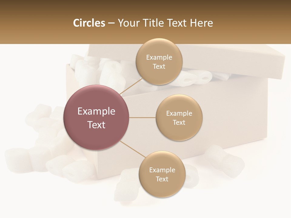 A Box Filled With White Marshmallows On Top Of A Table PowerPoint Template