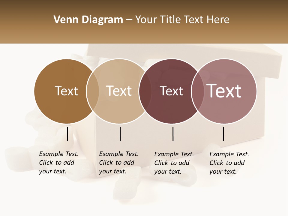A Box Filled With White Marshmallows On Top Of A Table PowerPoint Template