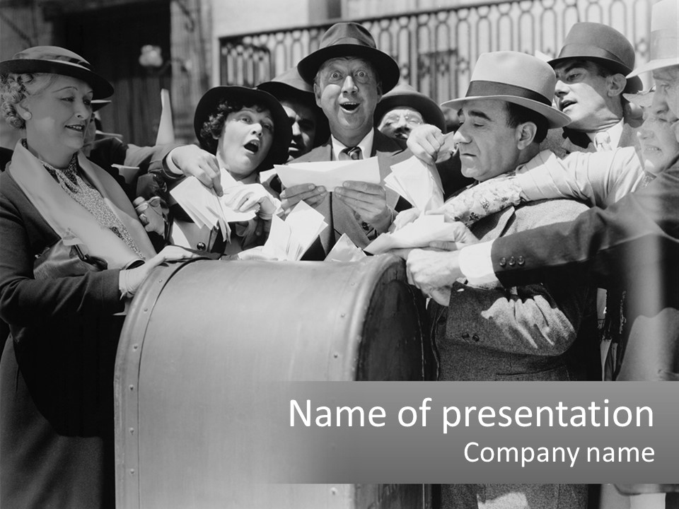 A Group Of People Standing Around A Trunk PowerPoint Template