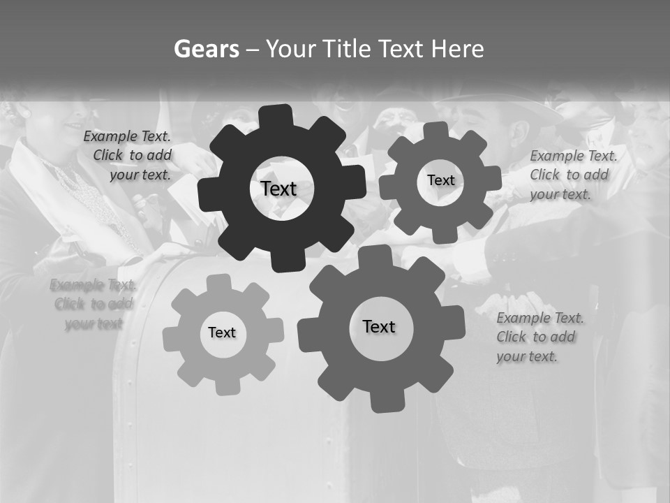 A Group Of People Standing Around A Trunk PowerPoint Template