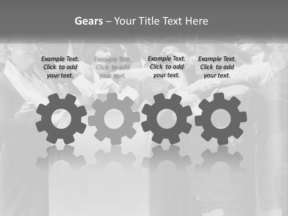 A Group Of People Standing Around A Trunk PowerPoint Template