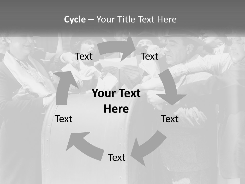 A Group Of People Standing Around A Trunk PowerPoint Template
