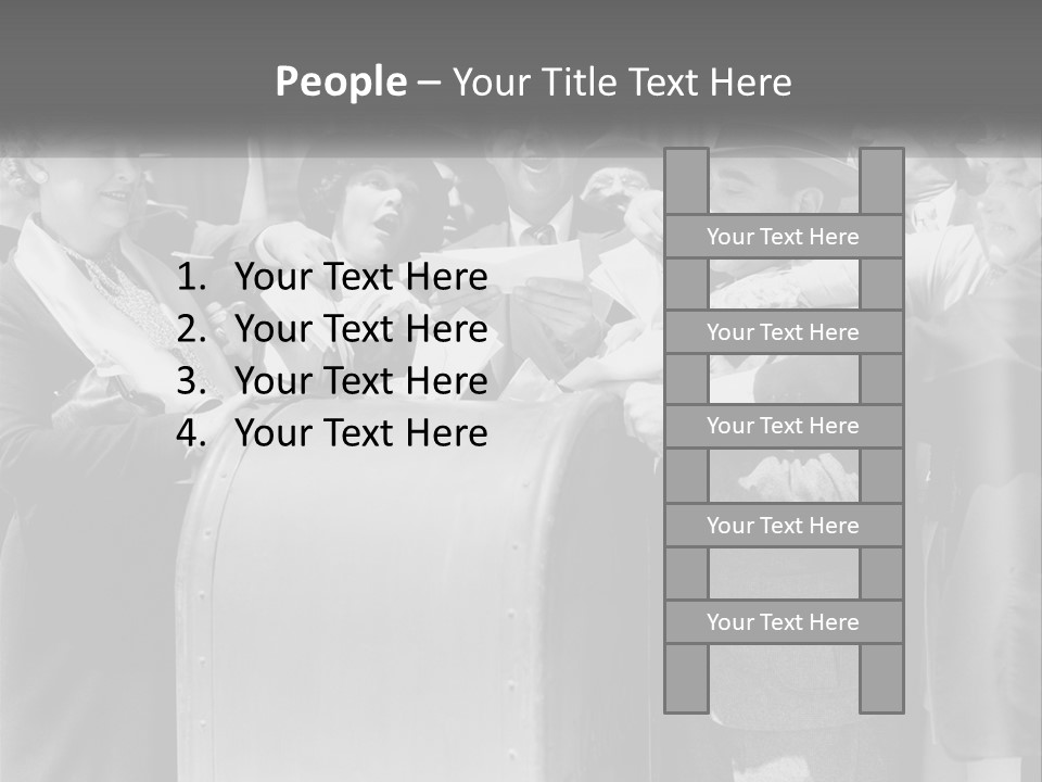 A Group Of People Standing Around A Trunk PowerPoint Template