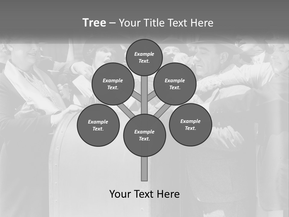 A Group Of People Standing Around A Trunk PowerPoint Template