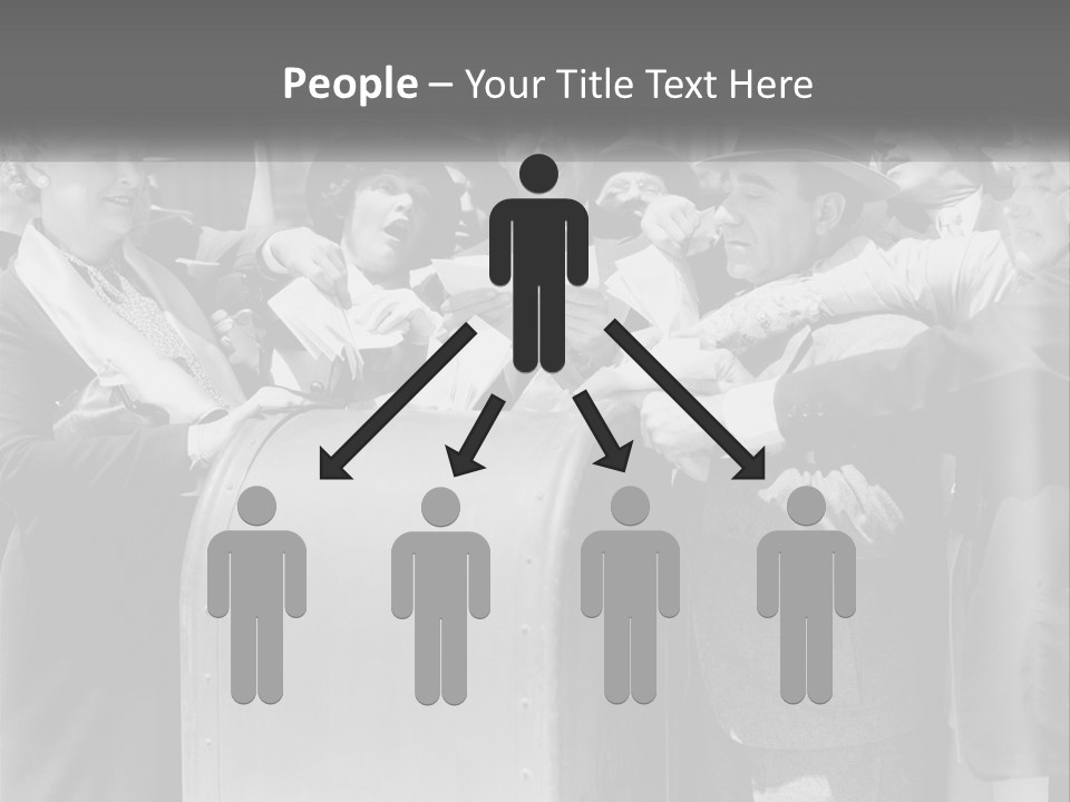 A Group Of People Standing Around A Trunk PowerPoint Template