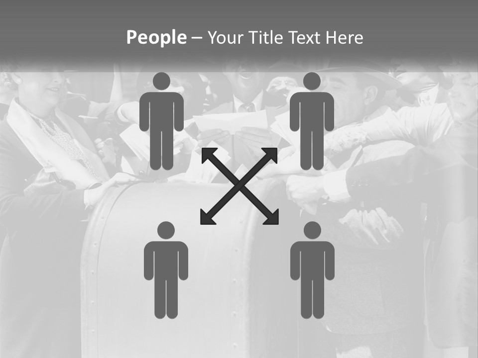 A Group Of People Standing Around A Trunk PowerPoint Template
