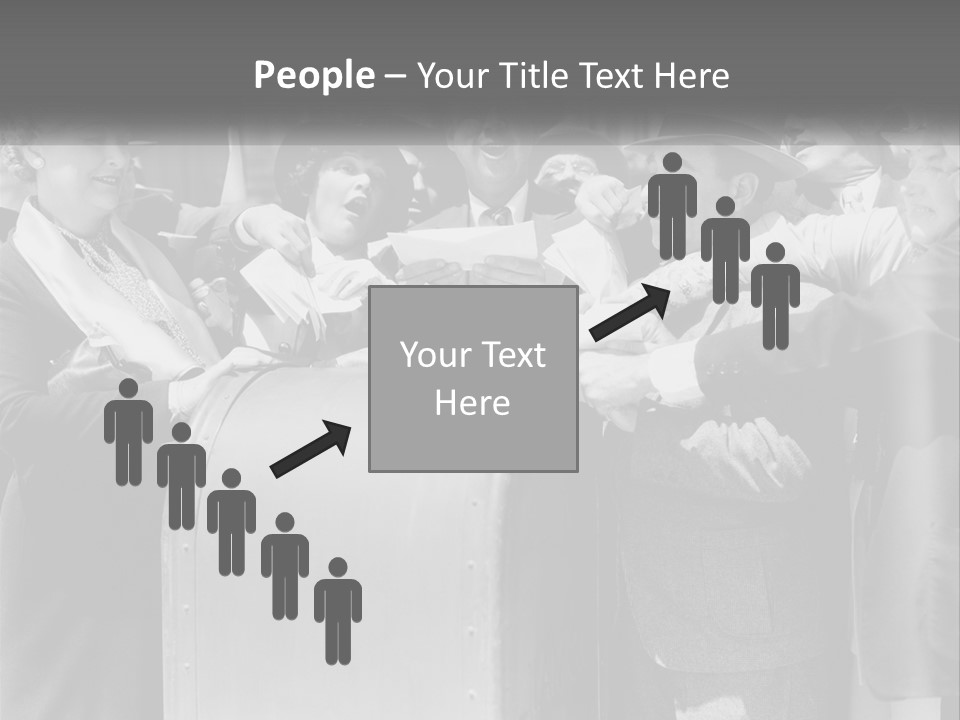 A Group Of People Standing Around A Trunk PowerPoint Template