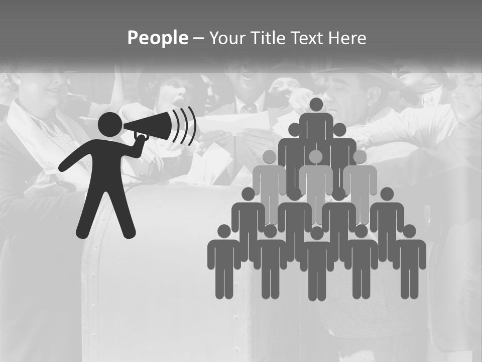 A Group Of People Standing Around A Trunk PowerPoint Template