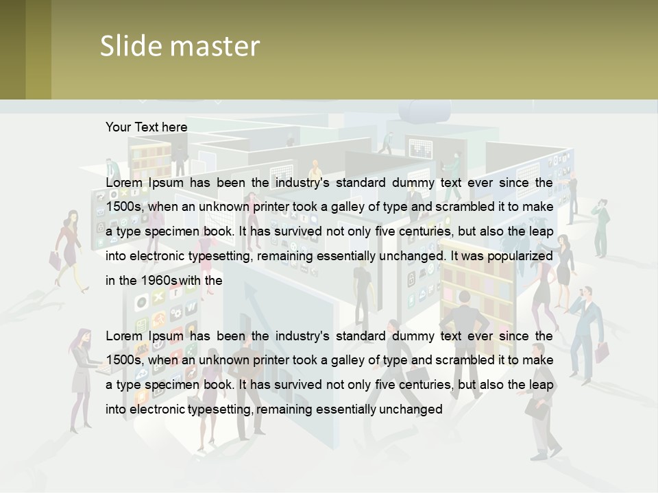 A Group Of People Standing In Front Of A Building PowerPoint Template