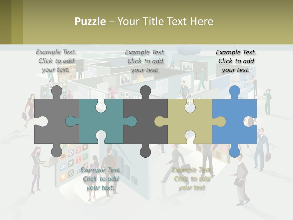 A Group Of People Standing In Front Of A Building PowerPoint Template