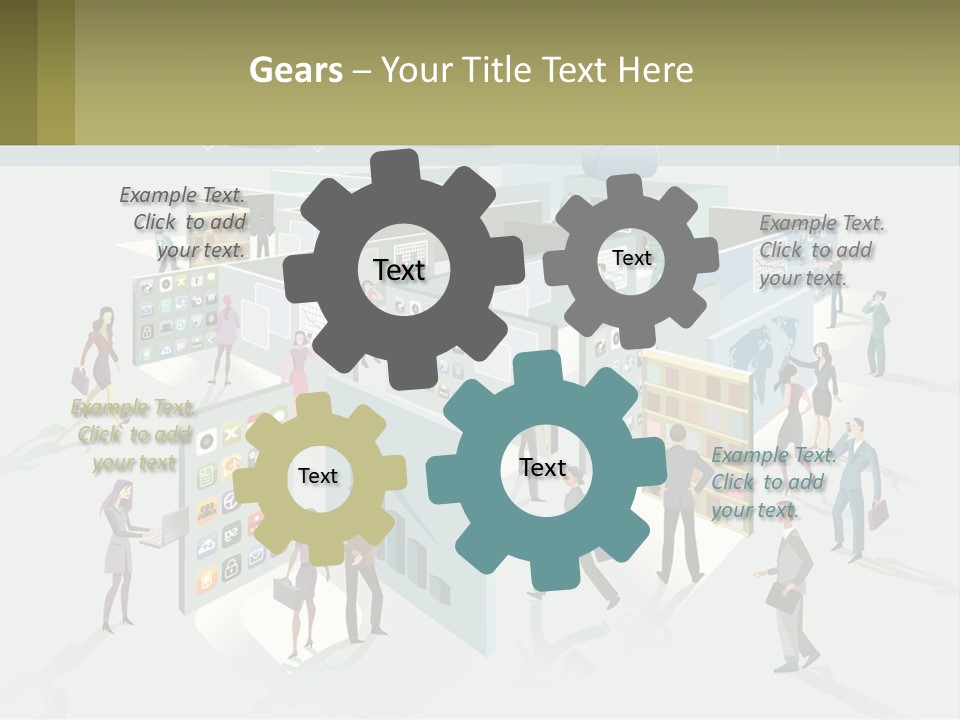 A Group Of People Standing In Front Of A Building PowerPoint Template