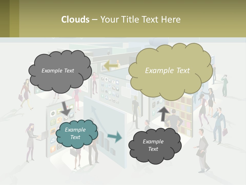 A Group Of People Standing In Front Of A Building PowerPoint Template