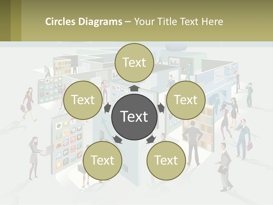 A Group Of People Standing In Front Of A Building PowerPoint Template